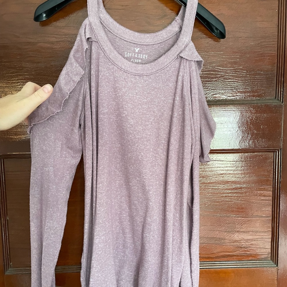 AE cold shoulder sweater